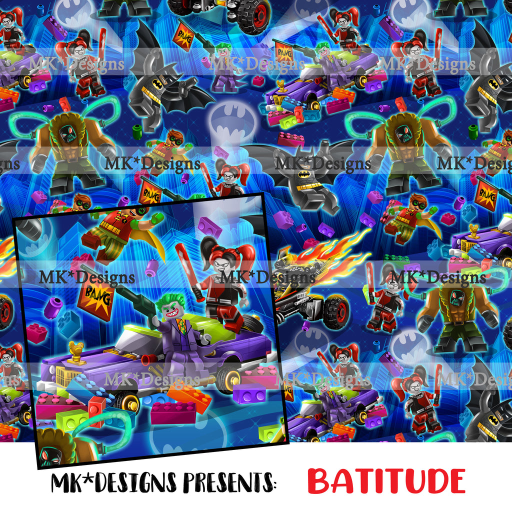 Batitude seamless digital pattern