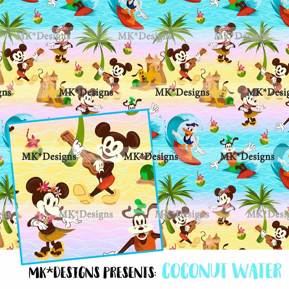 Coconut Water seamless digital pattern
