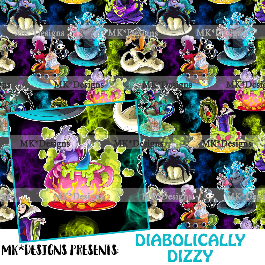 Diabolically Dizzy seamless digital pattern