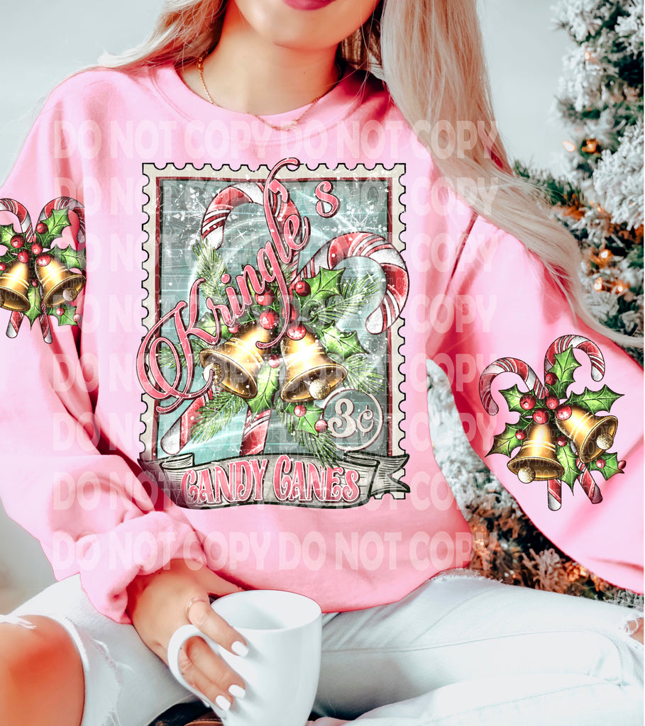 Kringle's Candy Canes DTF transfer