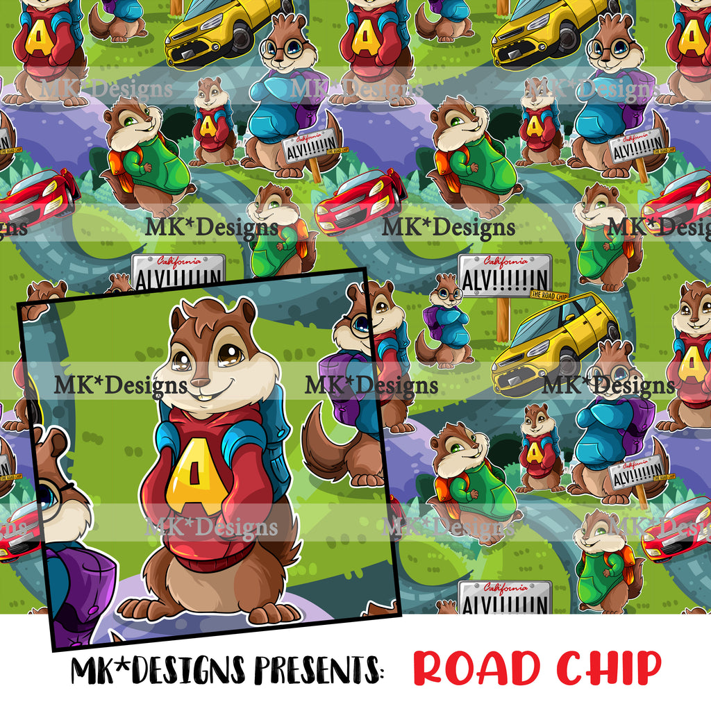 Road Chip seamless digital pattern