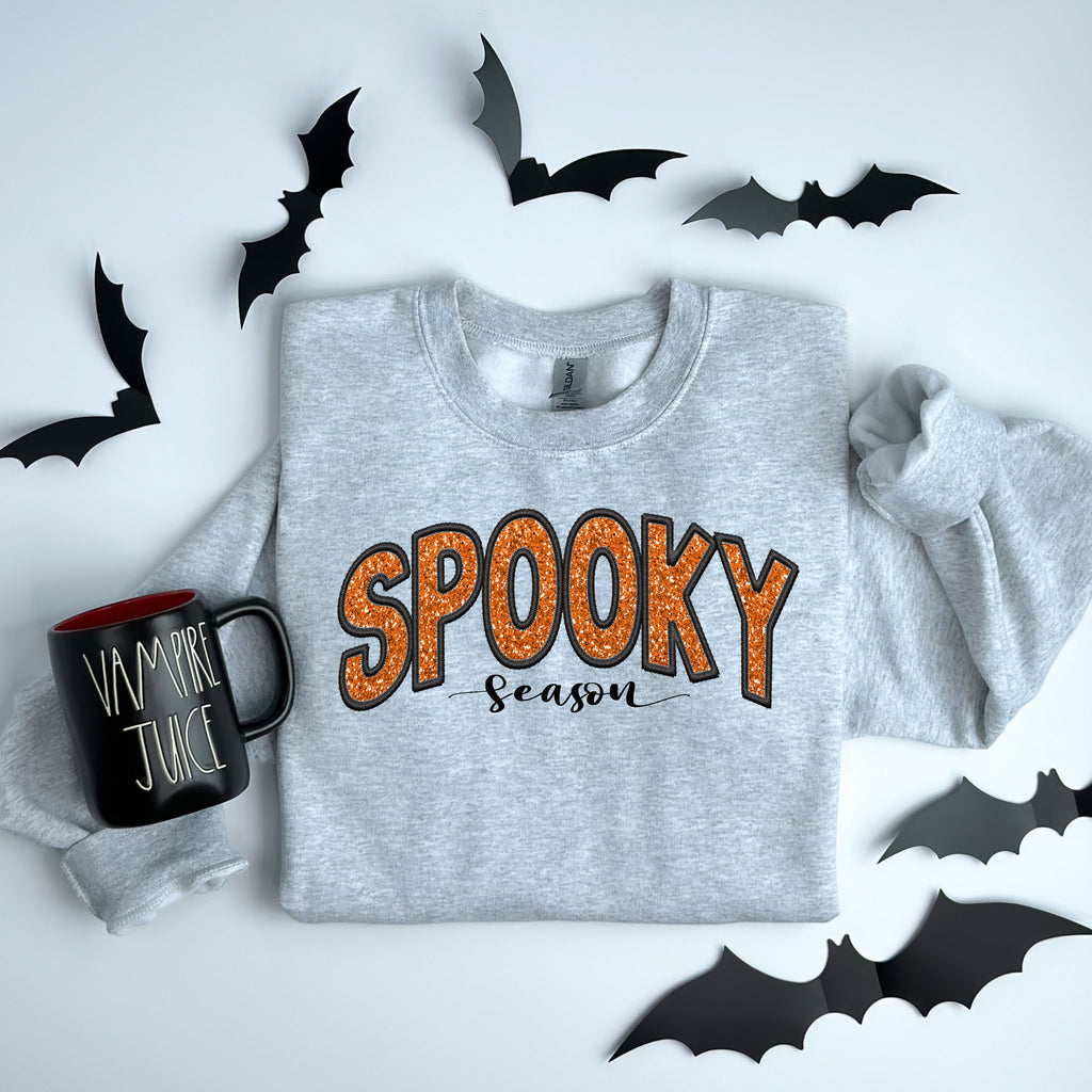 Faux Embroidery/Glitter Spooky Season DTF Transfer