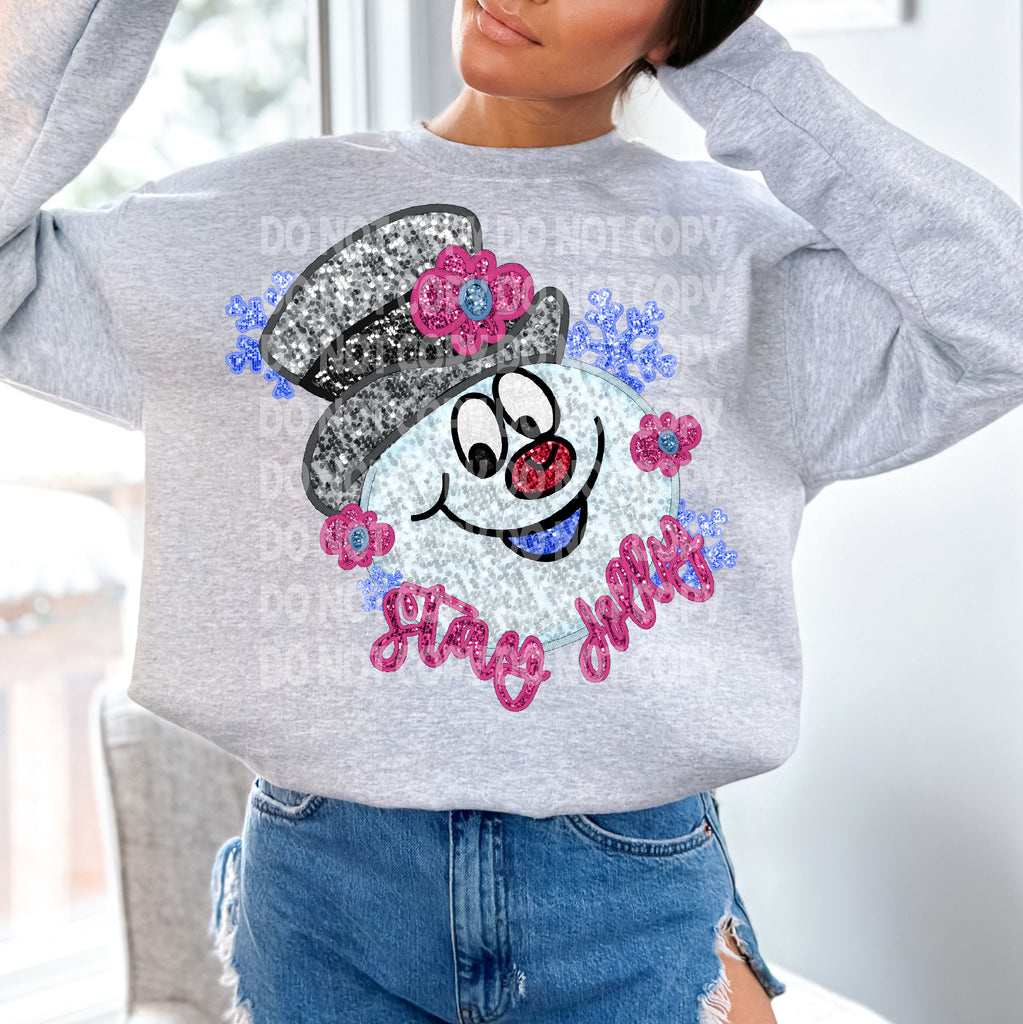 Stay Jolly faux sequins/embroidery DTF Transfer