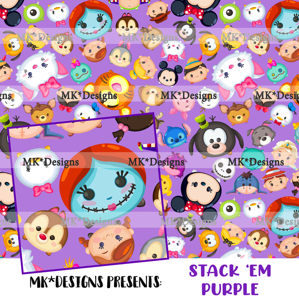 Stack 'Em Purple seamless digital pattern