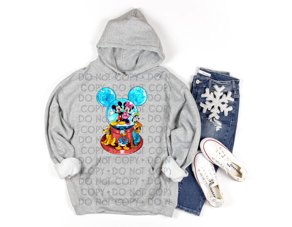 Mouse snowglobe DTF Transfer