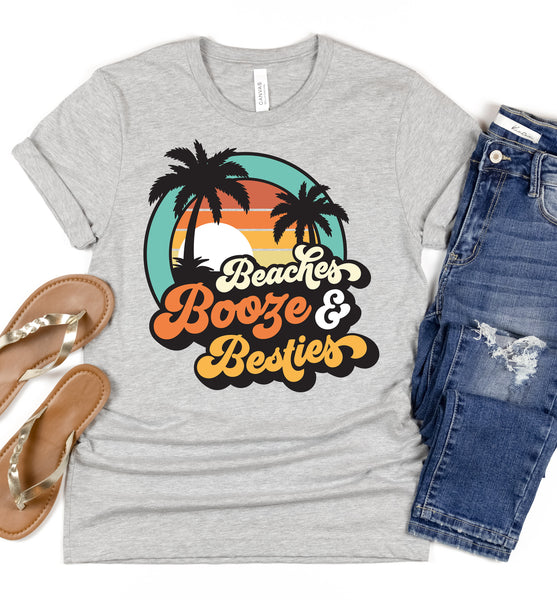 Beaches Booze and Besties DTF transfer