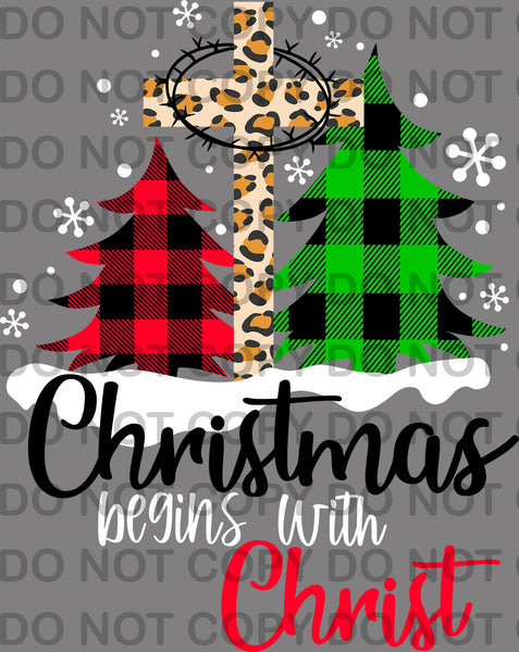 Christmas Begins with Christ DTF Transfer