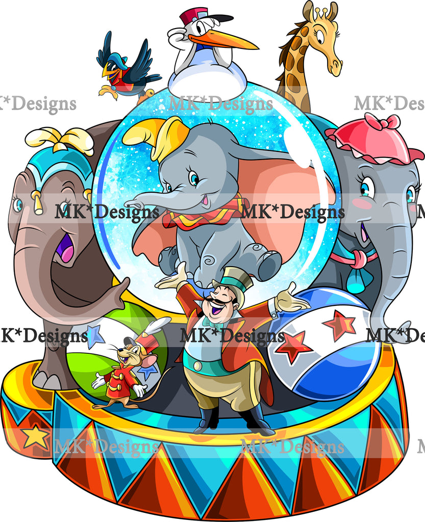 Elephant snowglobe DTF Transfer