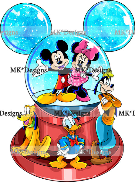 Mouse snowglobe DTF Transfer