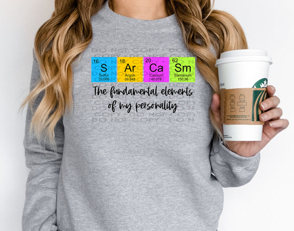 Sarcasm Periodic Table DTF Transfer