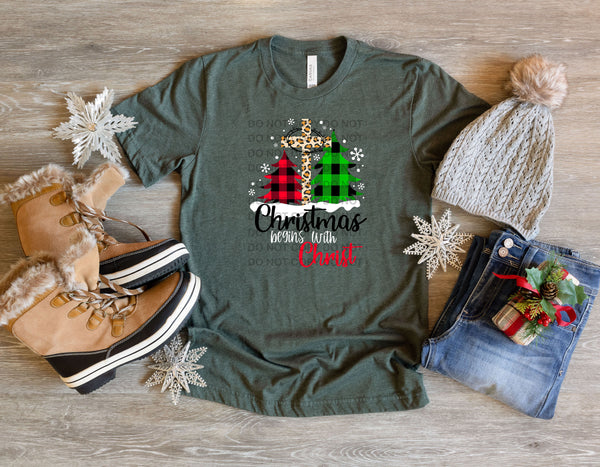 Christmas Begins with Christ DTF Transfer