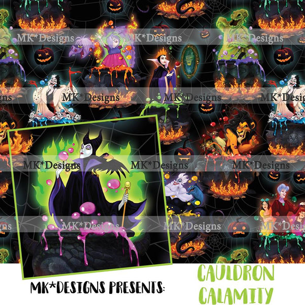 Cauldron Calamity seamless digital pattern