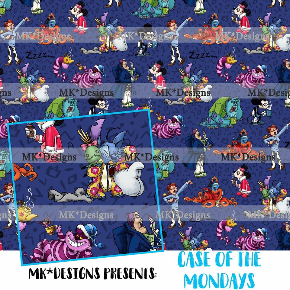 Case of the Mondays seamless digital pattern