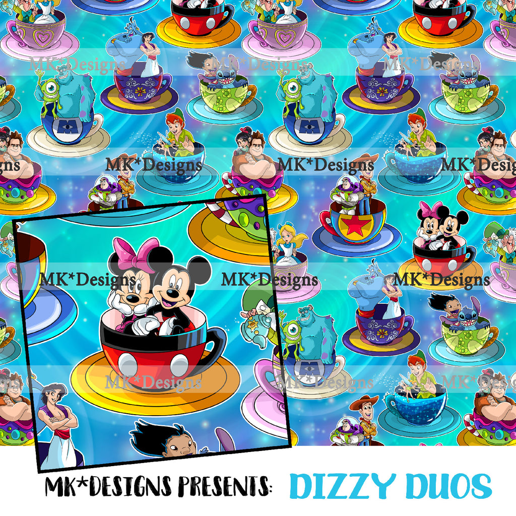 Dizzy Duo seamless digital pattern