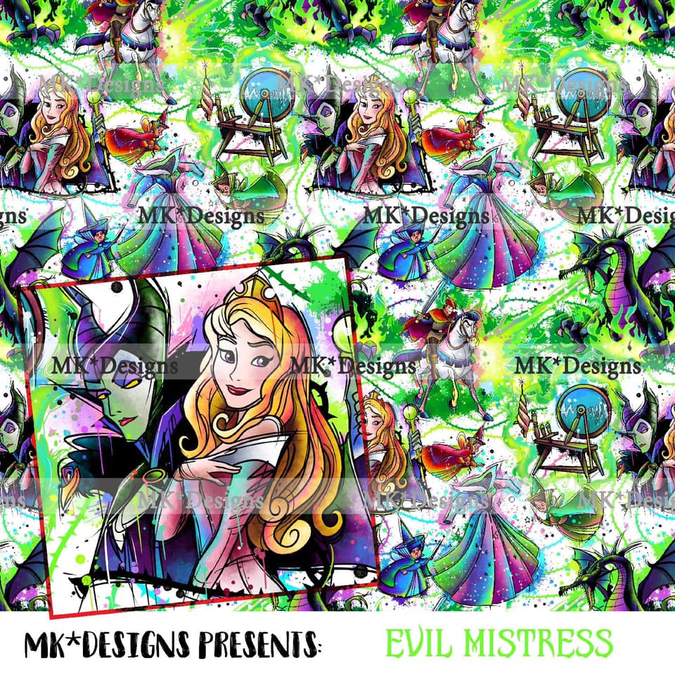 Evil Mistress seamless digital pattern