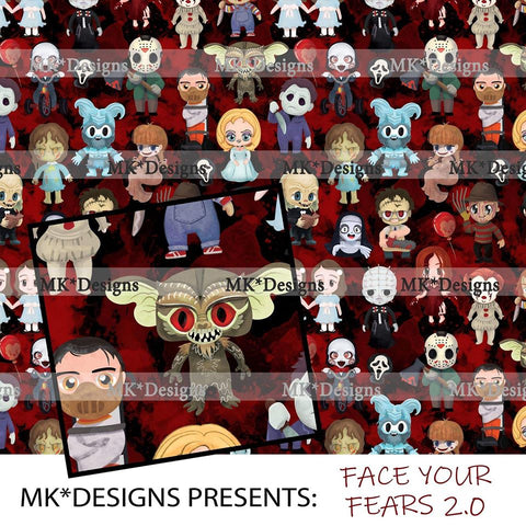 Face Your Fears 2.0 seamless digital pattern