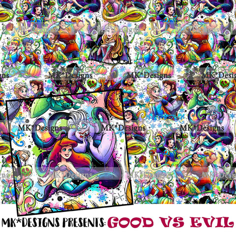 Good VS Evil seamless digital pattern