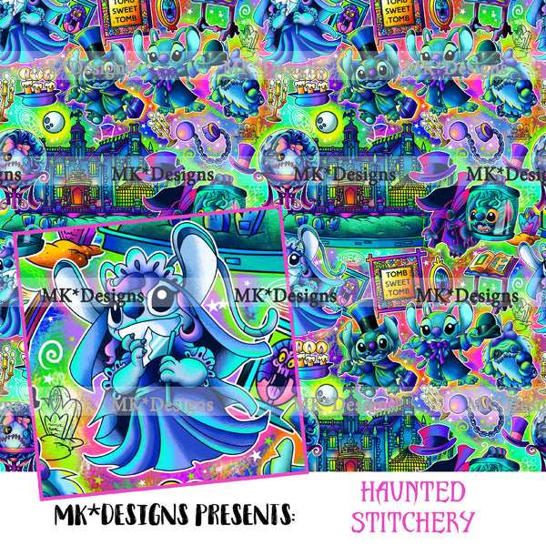 Haunted Stitchery seamless digital pattern