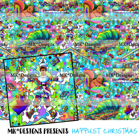 Happiest Christmas seamless digital pattern