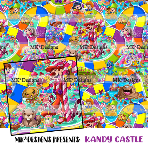 Kandy Castle seamless digital pattern