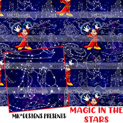 Magic in the Stars seamless digital pattern