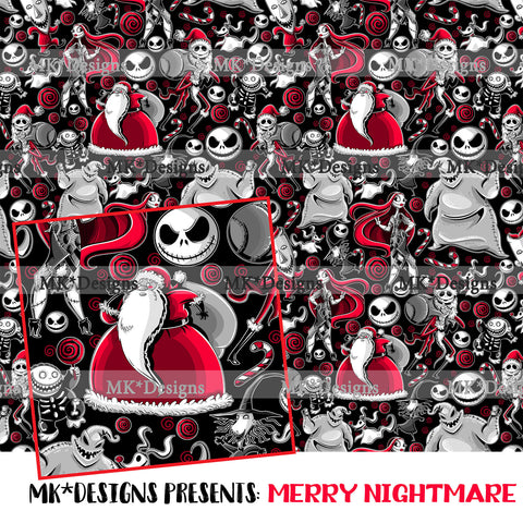 Merry Nightmare seamless digital pattern