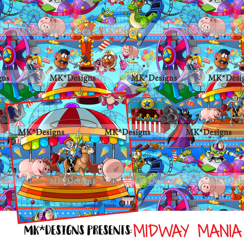 Midway Mania seamless digital pattern