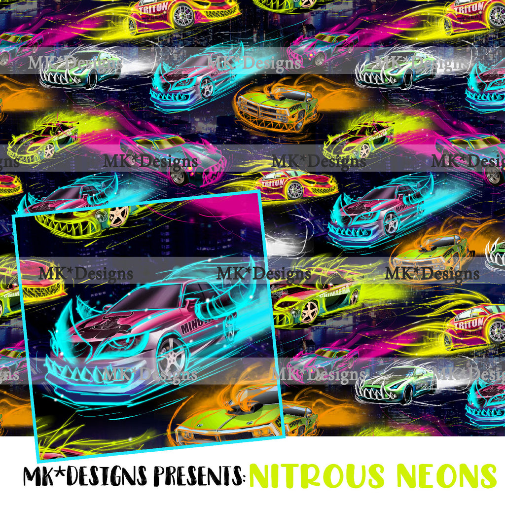 Nitrous Neons seamless digital pattern