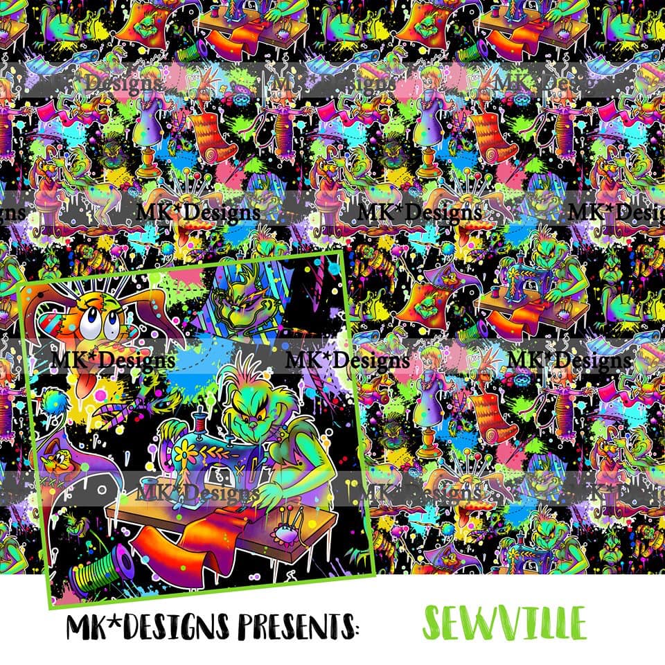 Sewville seamless digital pattern