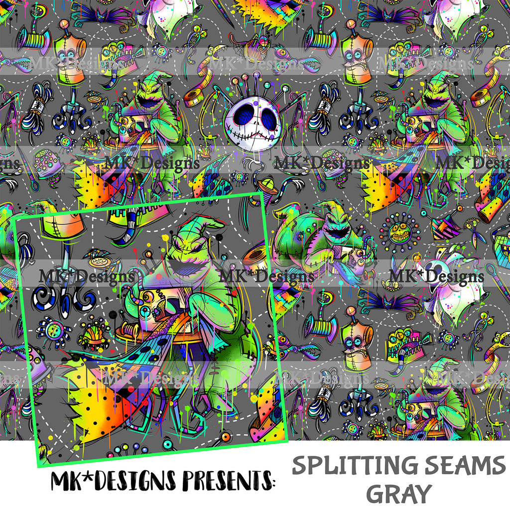 Splitting Seams Gray seamless digital pattern