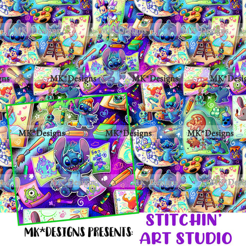 Stitchin' Art Studio seamless digital pattern