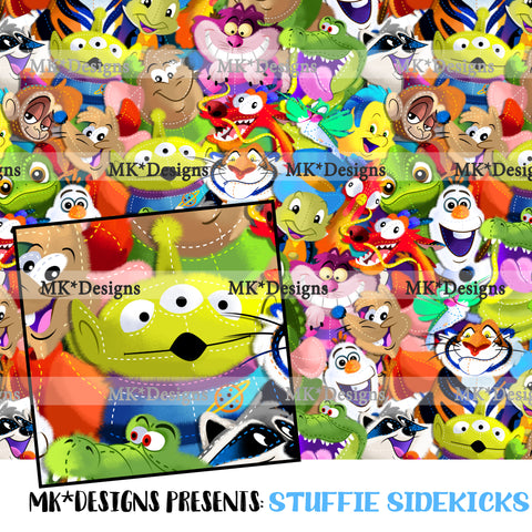 Stuffie Sidekicks seamless digital pattern