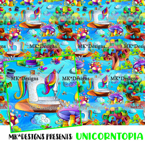 Unicorntopia seamless digital pattern