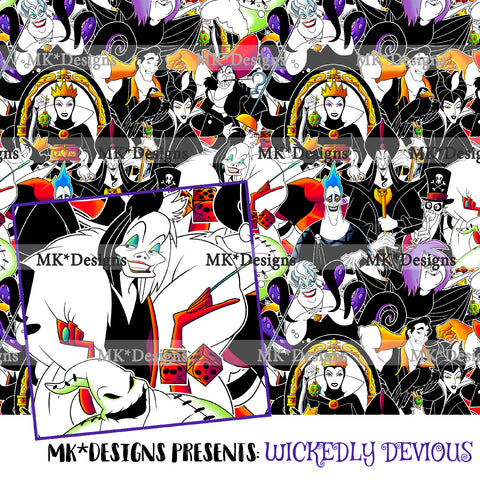 Wickedly Devious seamless digital pattern