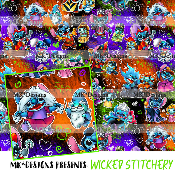 Wicked Stitchery seamless digital pattern