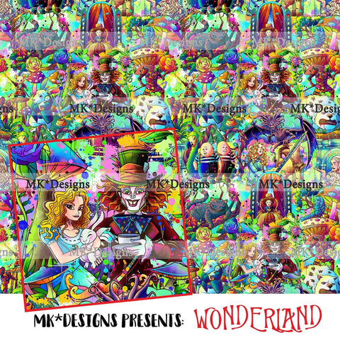 Wonderland seamless digital pattern