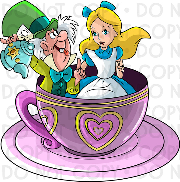 Alice Teacup DTF transfer