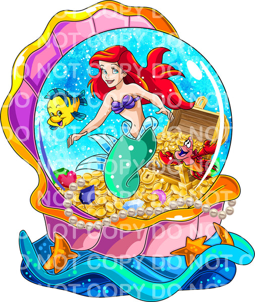 Mermaid Snowglobe DTF Transfer