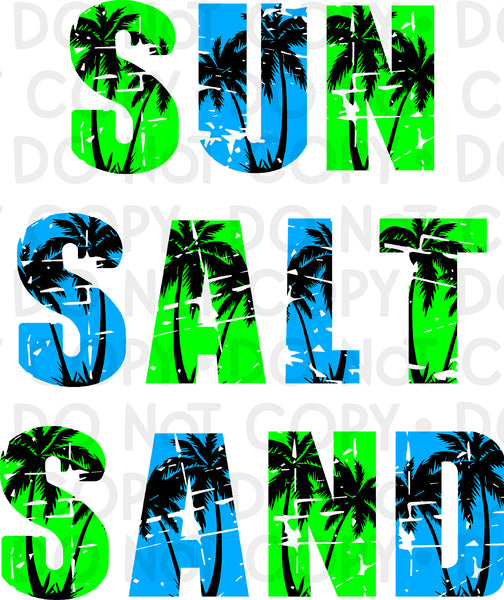 Sun Salt Sand BLUE/GREEN DTF transfer