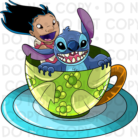 Lilo/Stitch Teacup DTF transfer