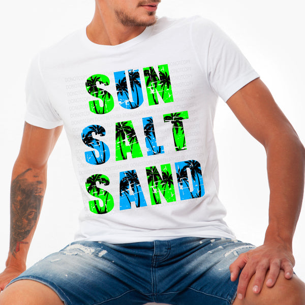 Sun Salt Sand BLUE/GREEN DTF transfer