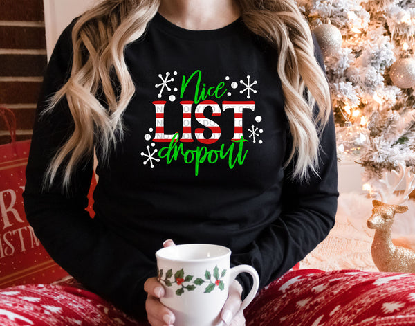 Nice List Dropout DTF Transfer